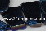 CTD579 Top drilled 20*30mm - 30*50mm freeform plated agate beads