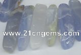 CTD581 Top drilled 8*25mm - 8*55mm wand blue lace agate beads