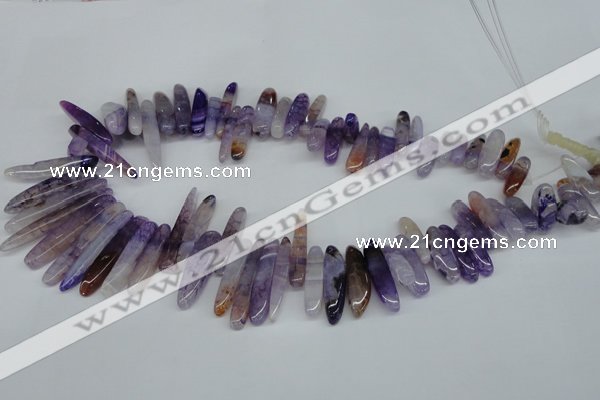 CTD583 Top drilled 6*20mm - 6*45mm wand agate gemstone beads