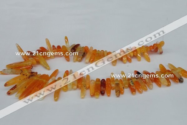 CTD584 Top drilled 6*20mm - 6*45mm wand agate gemstone beads