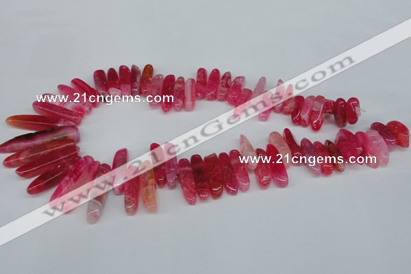 CTD585 Top drilled 6*20mm - 6*45mm wand agate gemstone beads