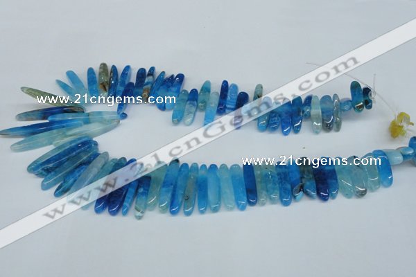 CTD587 Top drilled 6*20mm - 6*45mm wand agate gemstone beads