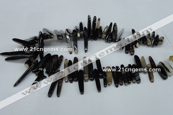 CTD589 Top drilled 6*20mm - 6*45mm wand agate gemstone beads