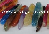 CTD590 Top drilled 6*20mm - 6*45mm wand agate gemstone beads