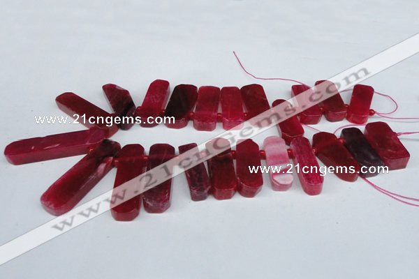 CTD592 Top drilled 12*30mm - 15*50mm wand agate gemstone beads