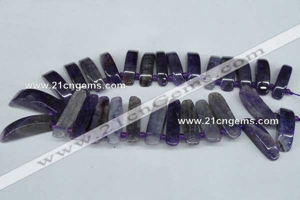 CTD596 Top drilled 10*30mm - 12*45mm wand agate gemstone beads