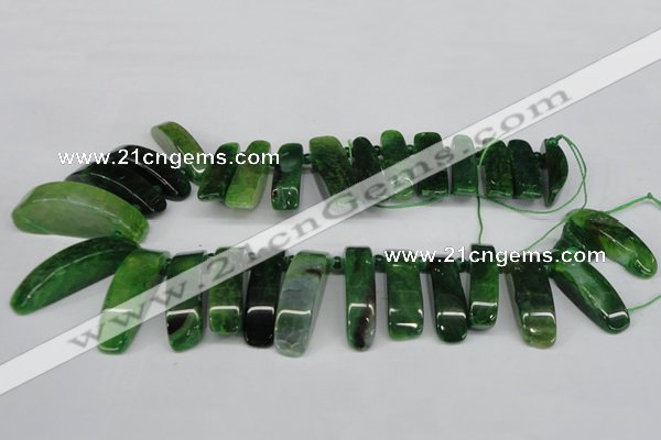 CTD599 Top drilled 10*30mm - 12*45mm wand agate gemstone beads