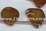 CTD609 Top drilled 20*25mm - 25*40mm freeform agate gemstone beads