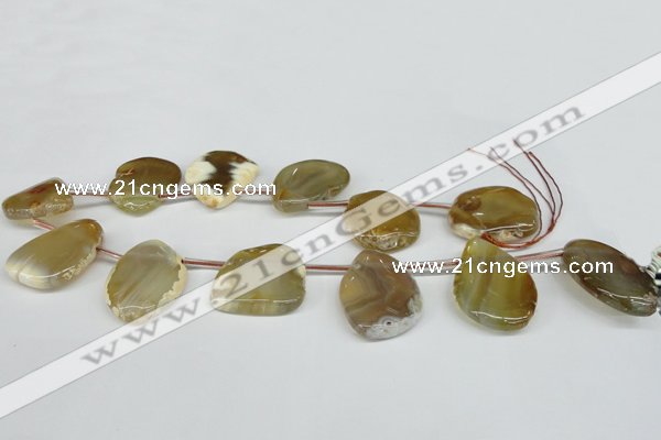 CTD610 Top drilled 25*35mm - 30*40mm freeform agate gemstone beads