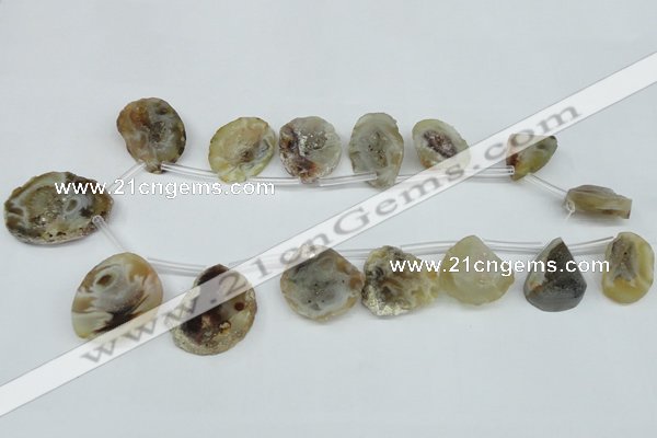 CTD614 Top drilled 15*20mm - 25*35mm freeform agate gemstone beads