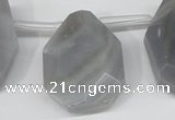 CTD616 Top drilled 22*30mm - 25*35mm faceted freeform grey agate beads