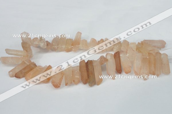 CTD622 Top drilled 8*25mm - 10*35mm faceted nuggets red quartz beads