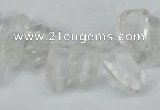 CTD624 Top drilled 8*15mm - 10*25mm faceted nuggets white crystal beads
