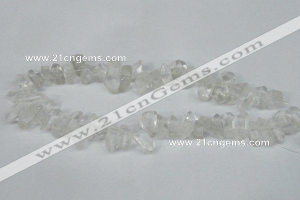 CTD624 Top drilled 8*15mm - 10*25mm faceted nuggets white crystal beads