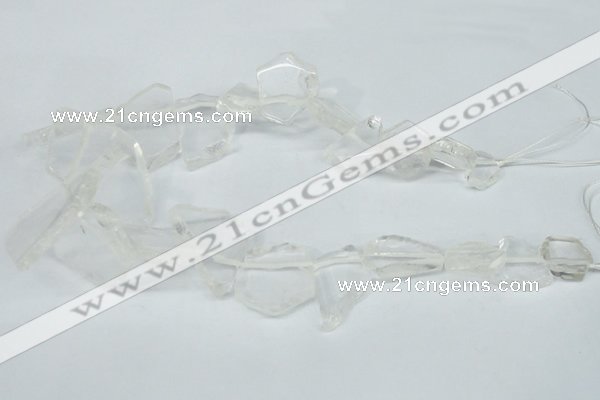 CTD628 Top drilled 15*20mm - 30*40mm freeform white crystal beads