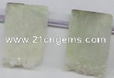 CTD651 Top drilled 15*25mm - 25*40mm freeform plated quartz beads