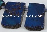 CTD655 Top drilled 15*25mm - 25*40mm freeform plated quartz beads
