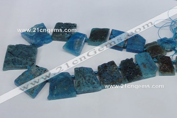 CTD665 Top drilled 25*30mm - 30*40mm freeform agate beads