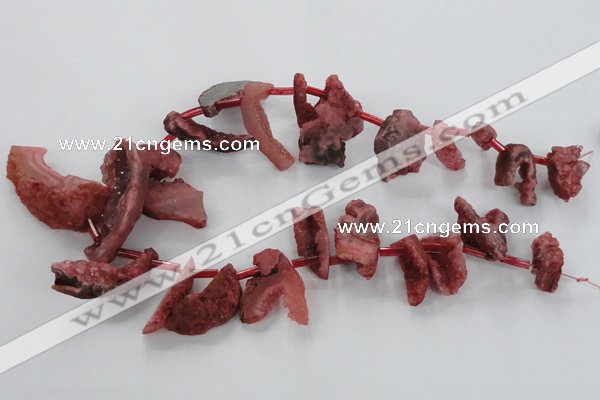 CTD679 Top drilled 12*20mm - 15*45mm freeform agate gemstone beads