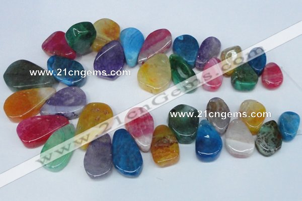 CTD690 Top drilled 18*25mm - 28*40mm freeform agate gemstone beads