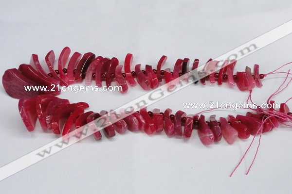 CTD711 Top drilled 12*25mm - 15*40mm wand agate gemstone beads