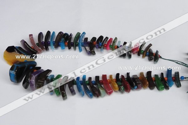 CTD714 Top drilled 12*25mm - 15*40mm wand agate gemstone beads