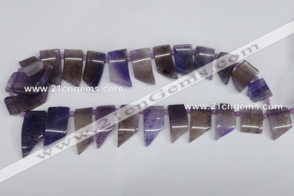 CTD732 Top drilled 15*20mm - 15*40mm wand agate gemstone beads