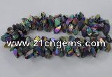 CTD777 Top drilled 10*16mm - 12*20mm nuggets plated quartz beads