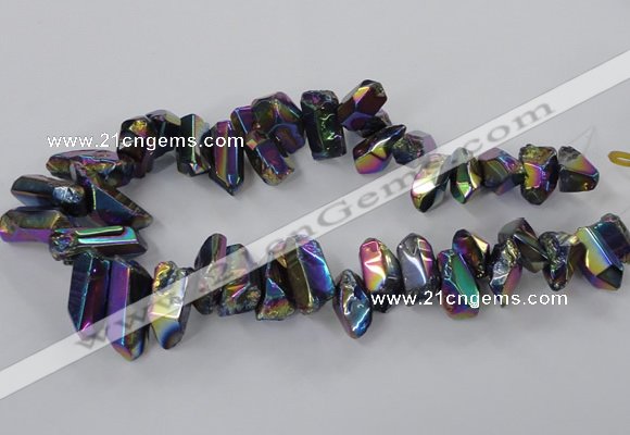 CTD780 Top drilled 8*18mm - 15*35mm nuggets plated quartz beads