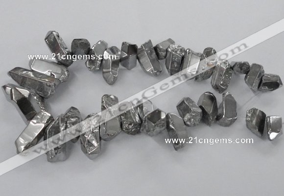 CTD781 Top drilled 8*18mm - 15*35mm nuggets plated quartz beads