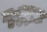 CTD790 Top drilled 20*25mm - 35*45mm freeform smoky quartz beads