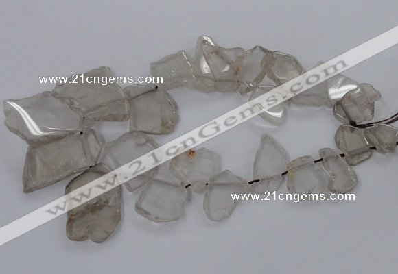 CTD790 Top drilled 20*25mm - 35*45mm freeform smoky quartz beads