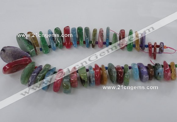 CTD793 Top drilled 15*25mm - 25*40mm freeform agate gemstone beads