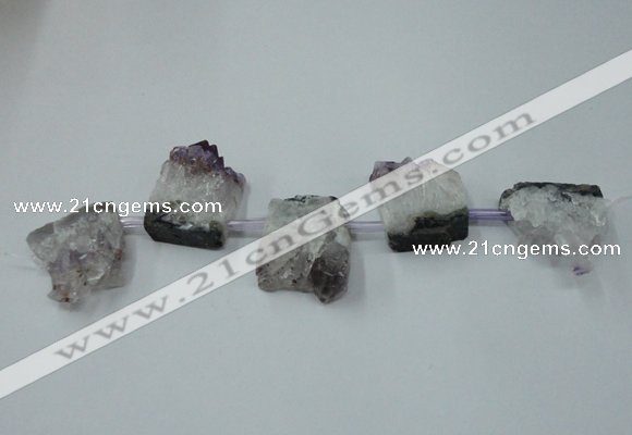 CTD798 Top drilled 20*30mm - 25*35mm freeform amethyst beads