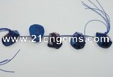 CTD810 Top drilled 20*30mm - 25*35mm freeform plated agate beads