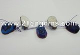 CTD812 Top drilled 20*30mm - 25*35mm freeform plated agate beads