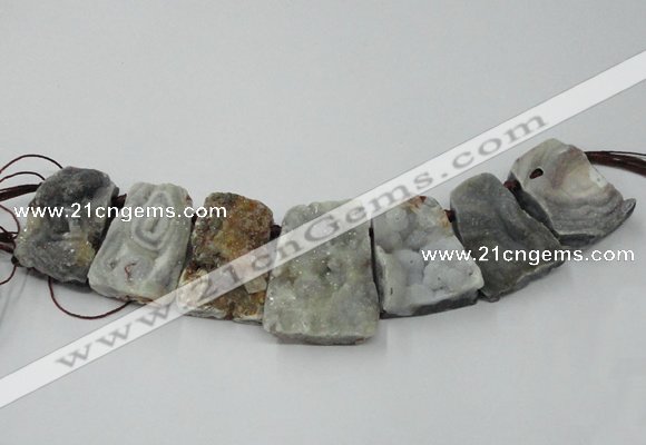 CTD822 Top drilled 20*30mm - 35*45mm trapezoid agate beads