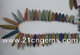 CTD825 Top drilled 10*30mm - 10*60mm marquise plated agate beads