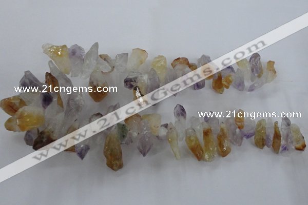 CTD838 Top drilled 10*20mm - 15*30mm nuggets amethyst & citrine beads