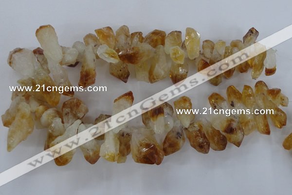 CTD840 Top drilled 10*20mm - 15*30mm nuggets citrine gemstone beads