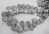 CTD900 Top drilled 15*20mm - 20*30mm freeform plated quartz beads