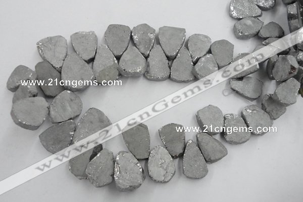 CTD900 Top drilled 15*20mm - 20*30mm freeform plated quartz beads