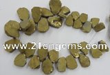 CTD901 Top drilled 15*20mm - 20*30mm freeform plated quartz beads