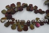 CTD903 Top drilled 15*20mm - 20*30mm freeform plated quartz beads