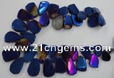 CTD907 Top drilled 15*20mm - 20*30mm freeform plated quartz beads