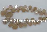 CTD908 Top drilled 15*20mm - 20*30mm freeform plated quartz beads