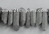 CTD910 Top drilled 5*15mm - 6*25mm wand plated quartz beads