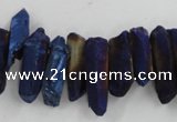 CTD913 Top drilled 5*15mm - 6*25mm wand plated quartz beads