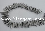 CTD916 Top drilled 6*25mm - 8*40mm wand plated quartz beads