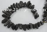 CTD923 Top drilled 15*20mm - 18*38mm wand plated quartz beads